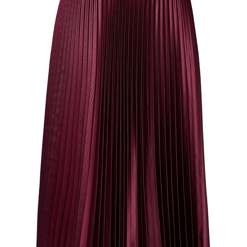 TED BAKER- Pleated Burgundy Midi Skirt